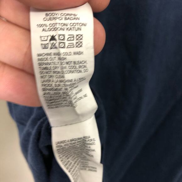 Lucky Brand Mandala Graphic Print Cotton Tee Navy Blue Short Sleeve Large - Picture 5 of 7